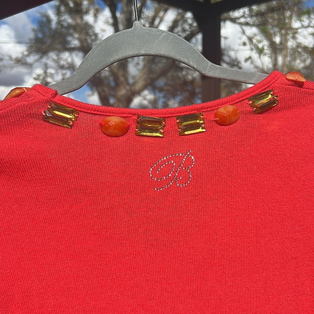 Blumarine bright  coral set- sweater and a jacket - Picture 5 of 8
